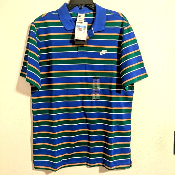 Nike Club Men's Striped Polo Style: FN3896-480 Size Medium - Picture 1 of 3